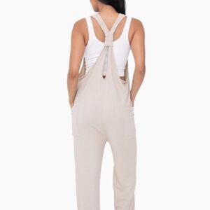 Mono B mineral washed lounge jumpsuit in Taupe